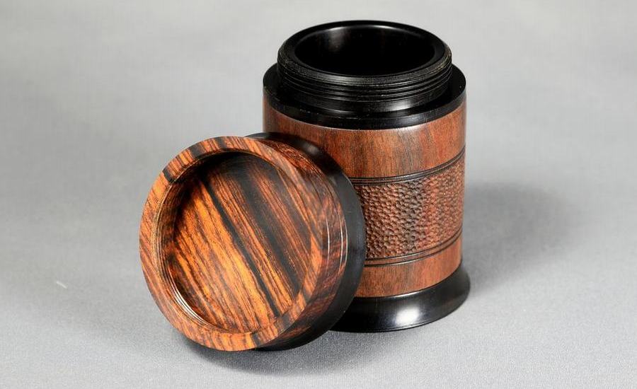 Cocobolot Ebony Threaded Box Open